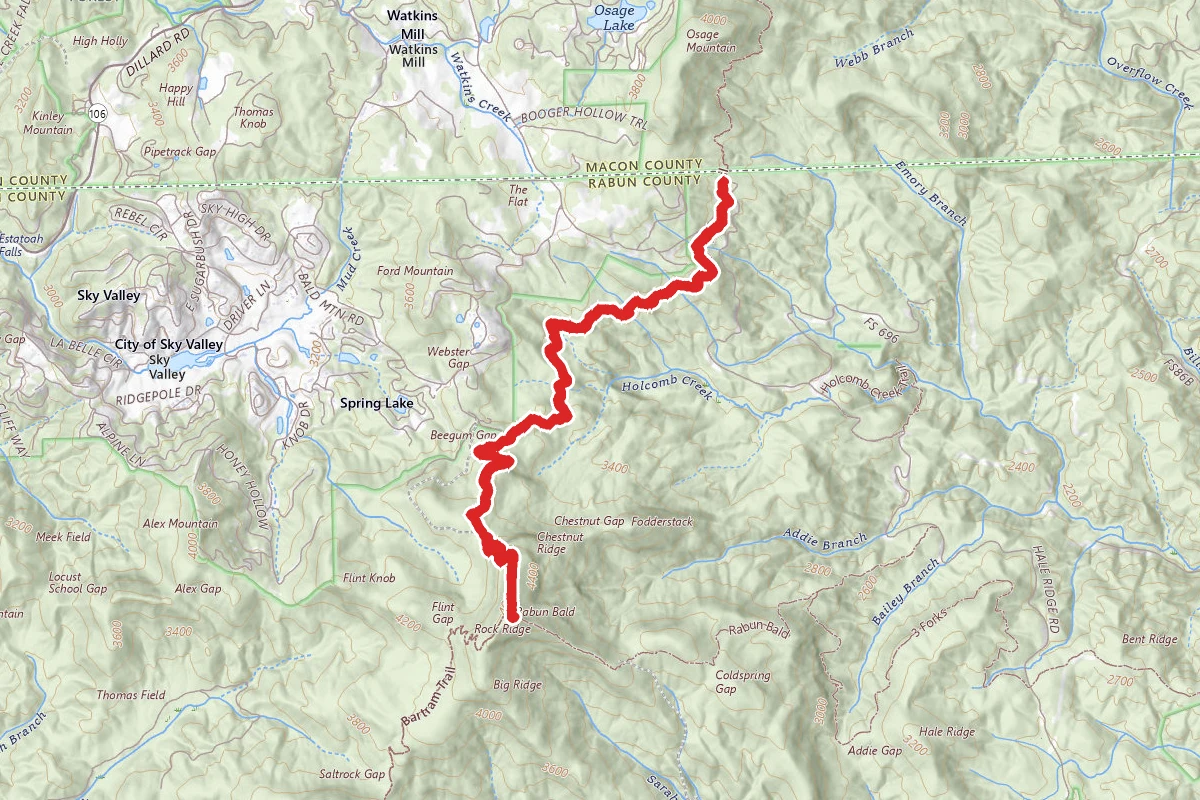 Rabun Bald via Bartram Trail