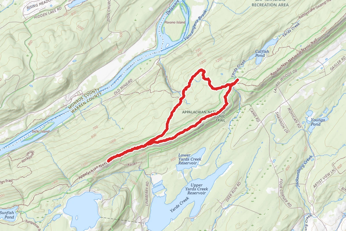 Raccoon Ridge via Appalachian, Kaiser, and Coppermine Trails Loop