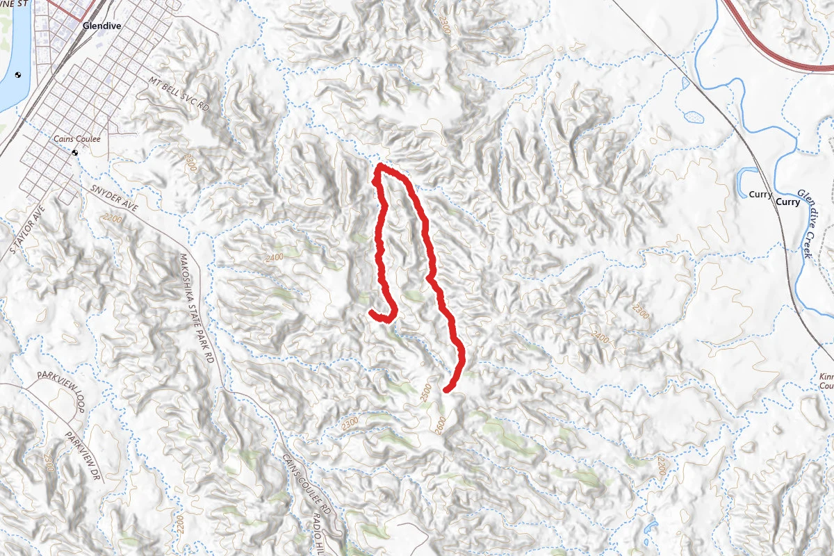 Graveyard Coulee Trail route map