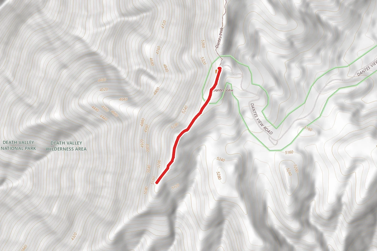 Dante's View Trail route map