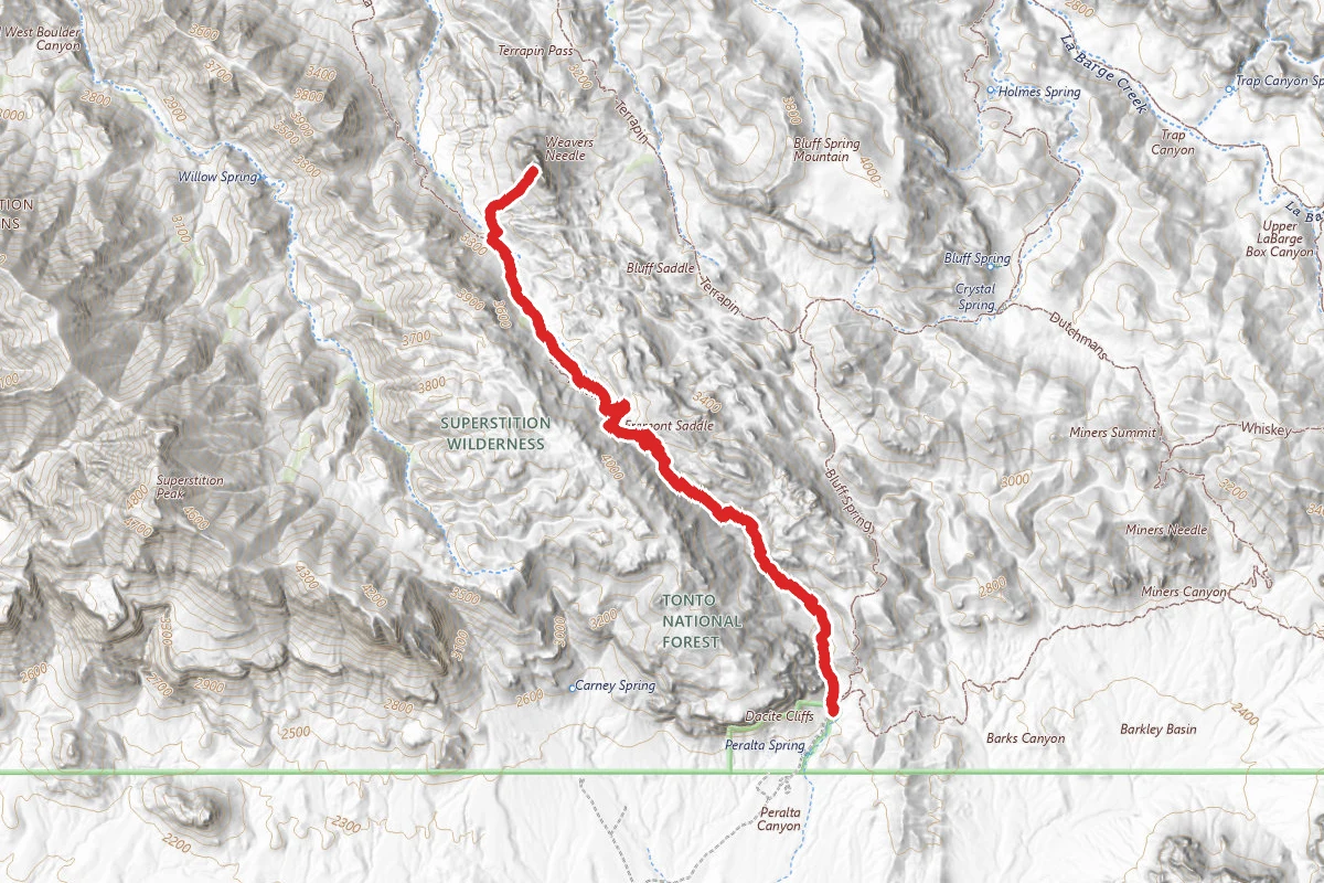 Weaver's Needle and Fremont Saddle via Peralta Canyon Trail