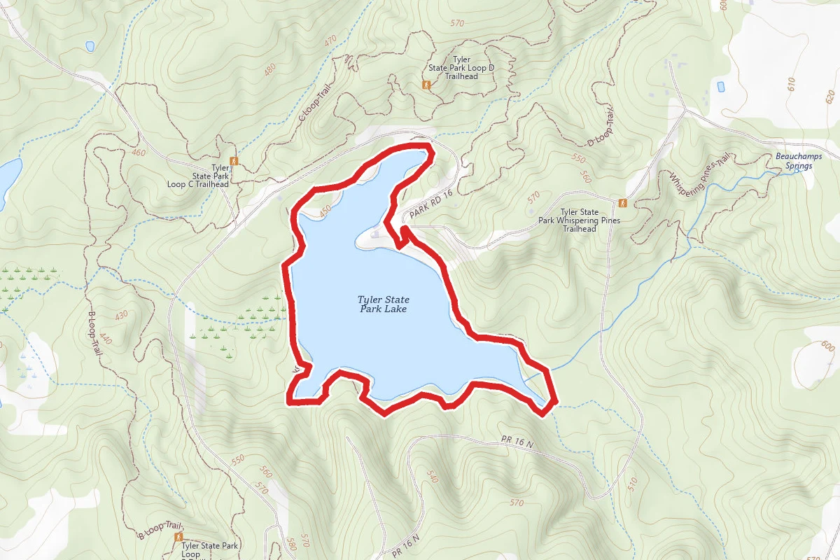 Tyler State Park Lake Loop Trail