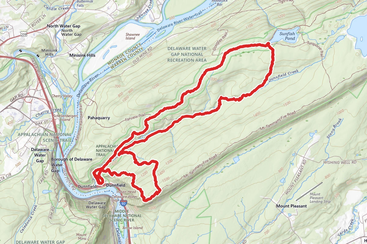 Mount Tammany and Sunfish Pond Loop