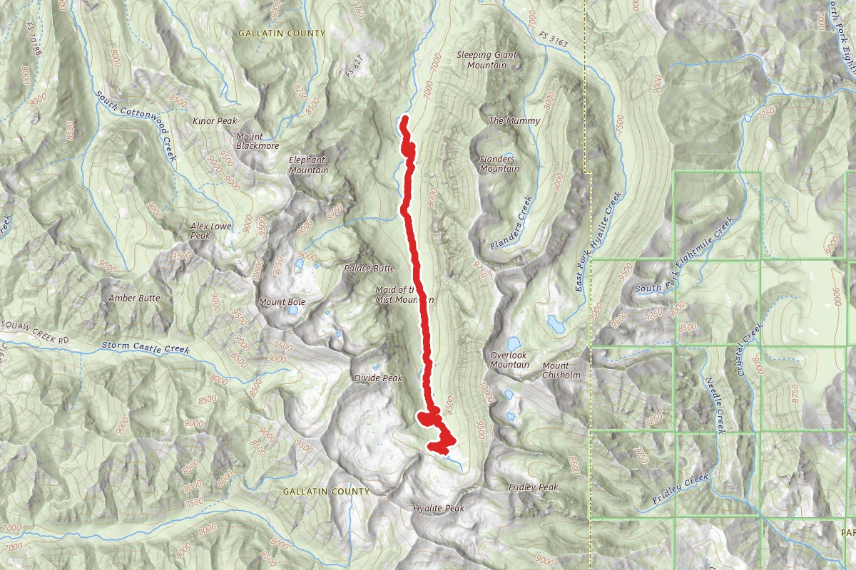 Hyalite Creek Trail to Hyalite Lake