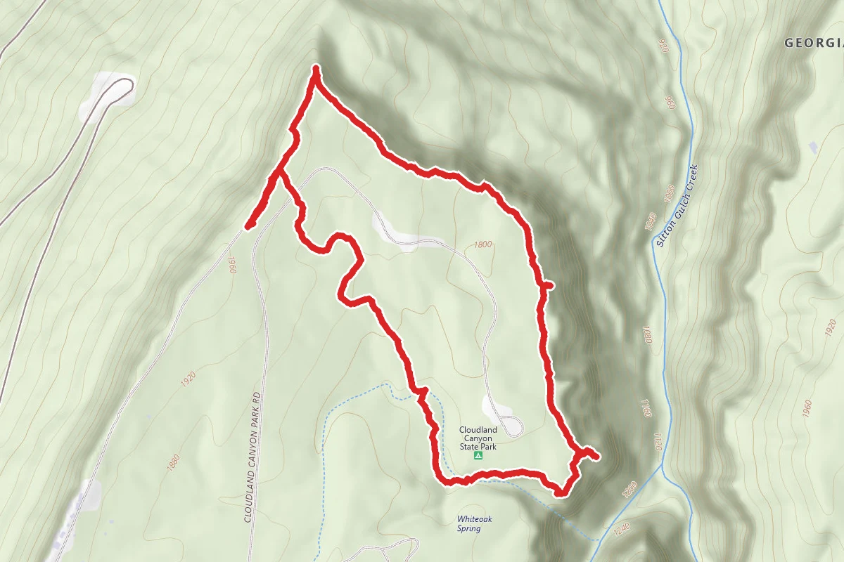 West Rim Loop Trail via Cloudland Canyon Park Road