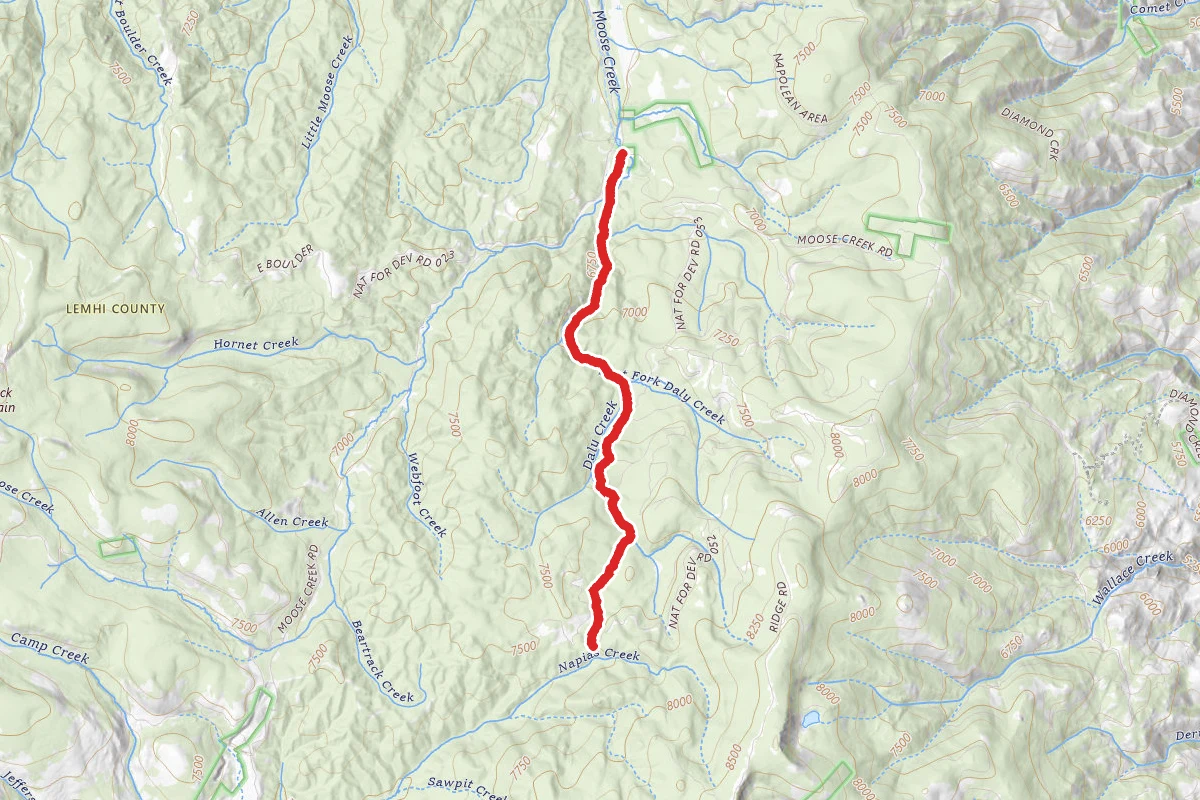 Daly Creek route map