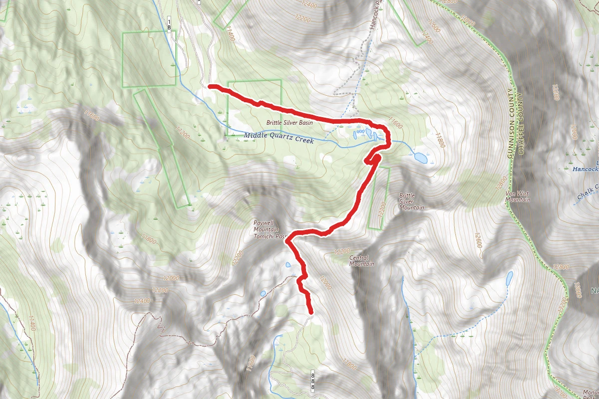 Tomichi Pass Trail route map