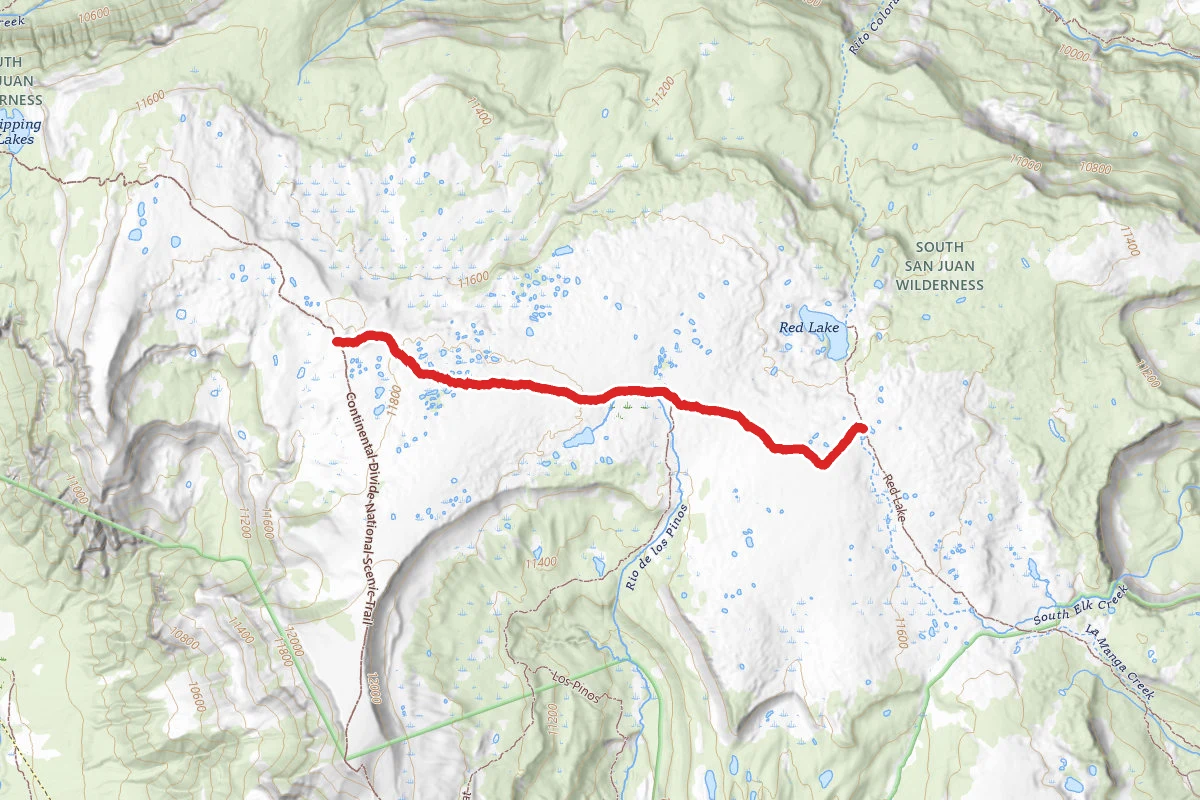 Red Lake Cutoff Trail route map
