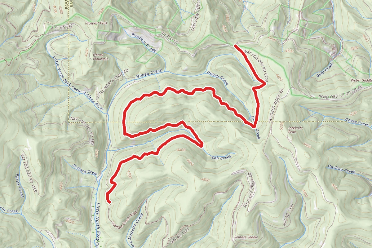 Sob Creek 4Wd route map