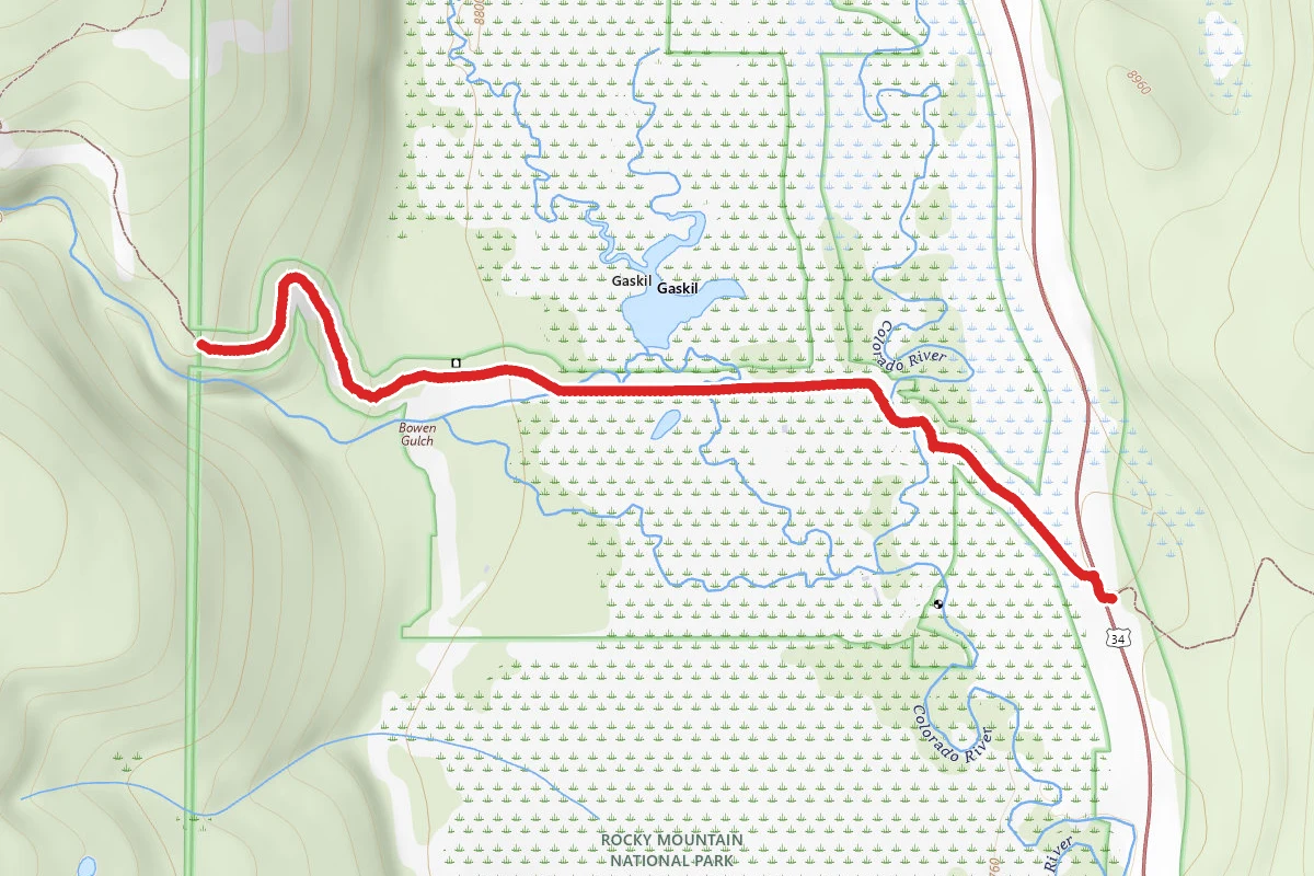 Continental Divide National Scenic Trail - Bowen Gulch Connector Trail route map