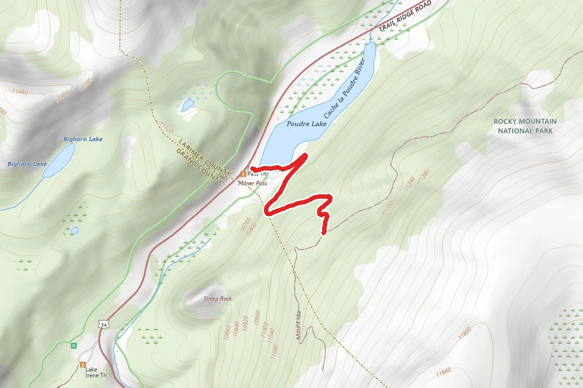 Ute Trail (West) route map