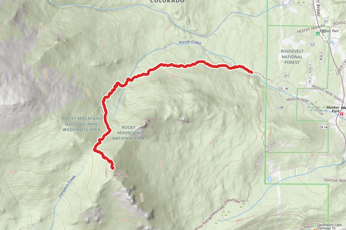 Horsetooth Peak Trail route map