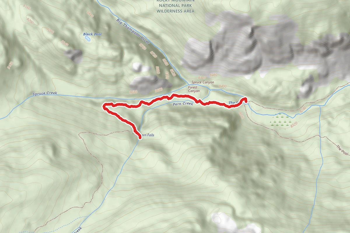 The Pool/Odessa Lake route map