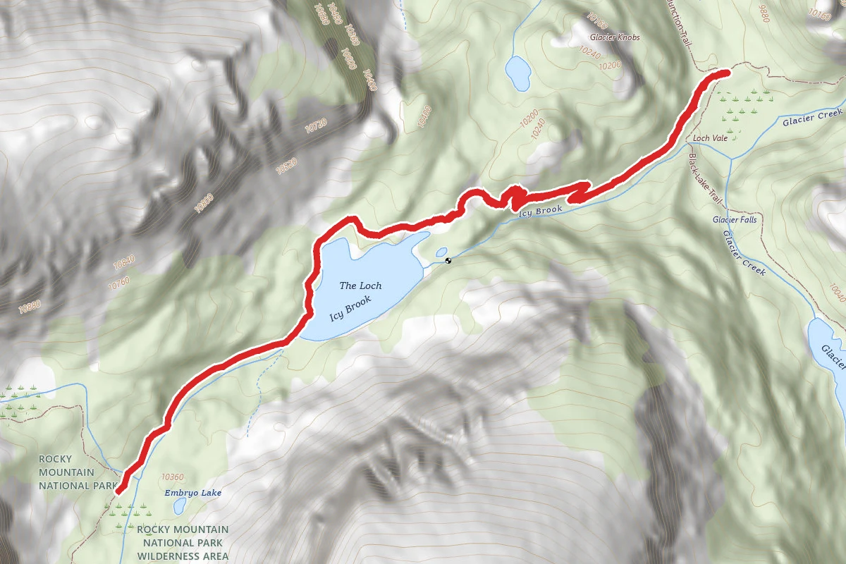 Lock/Mills Junction To Andrews/Sky Pond Junction Trail