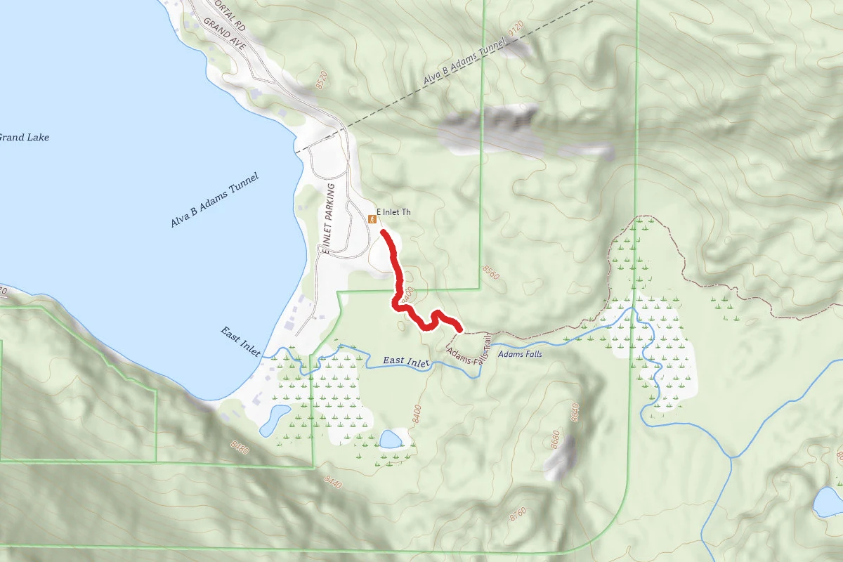 Lower East Inlet Trail route map