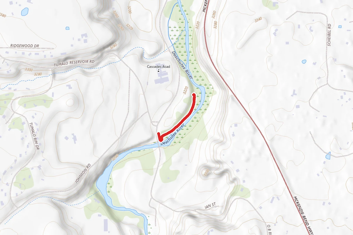 Deschutes River Trail route map