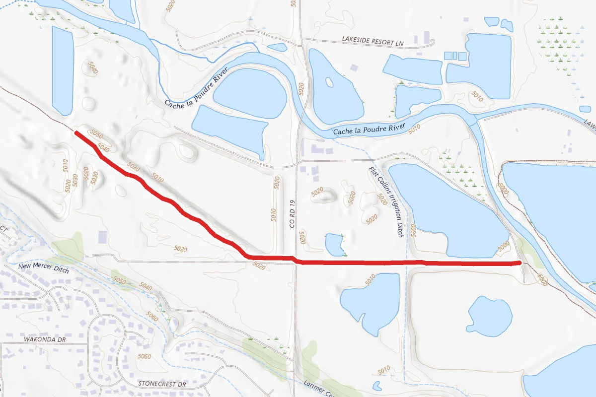 West Poudre Trail route map