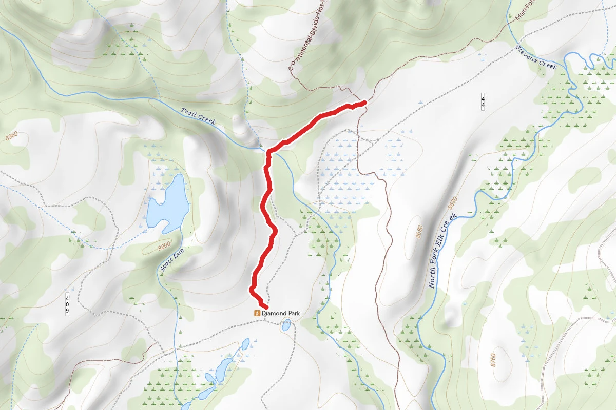 Main Fork Trail route map