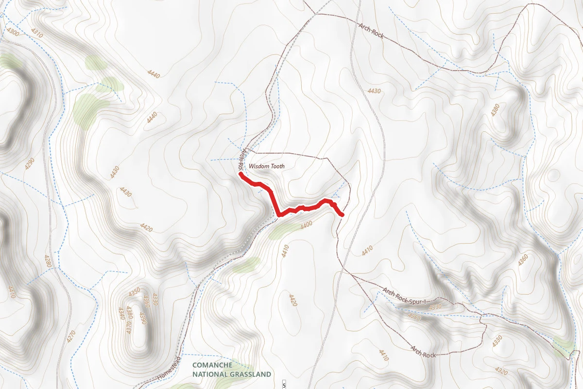 Arch Rock Spur 2 Trail route map
