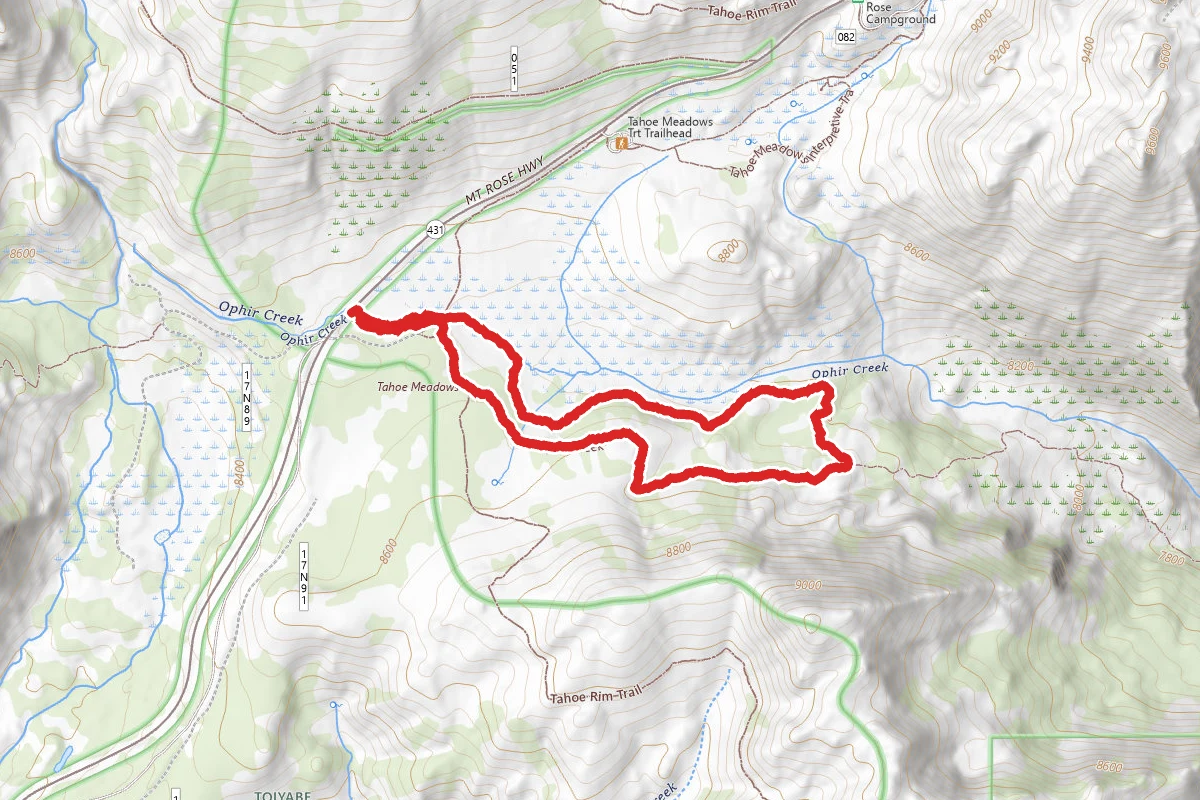 Tahoe Meadows to Ophir Creek