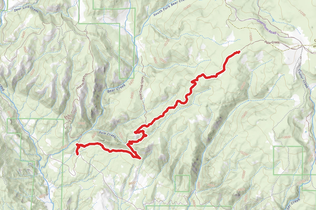 Pole Creek Trail route map