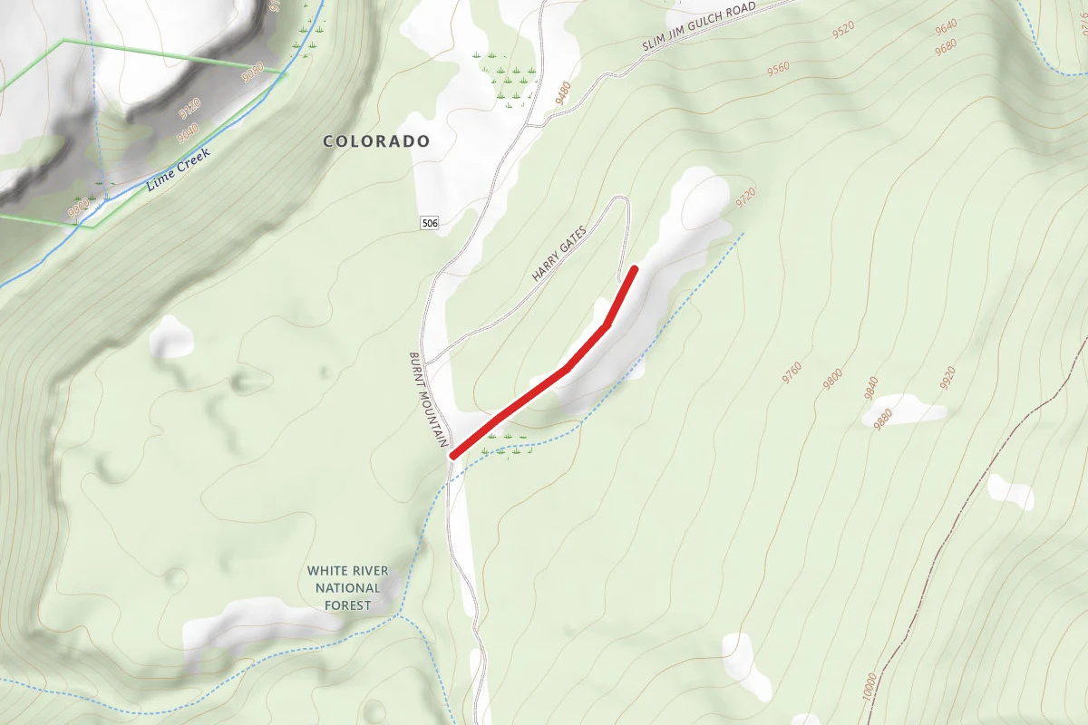 Estin to Gates Trail route map