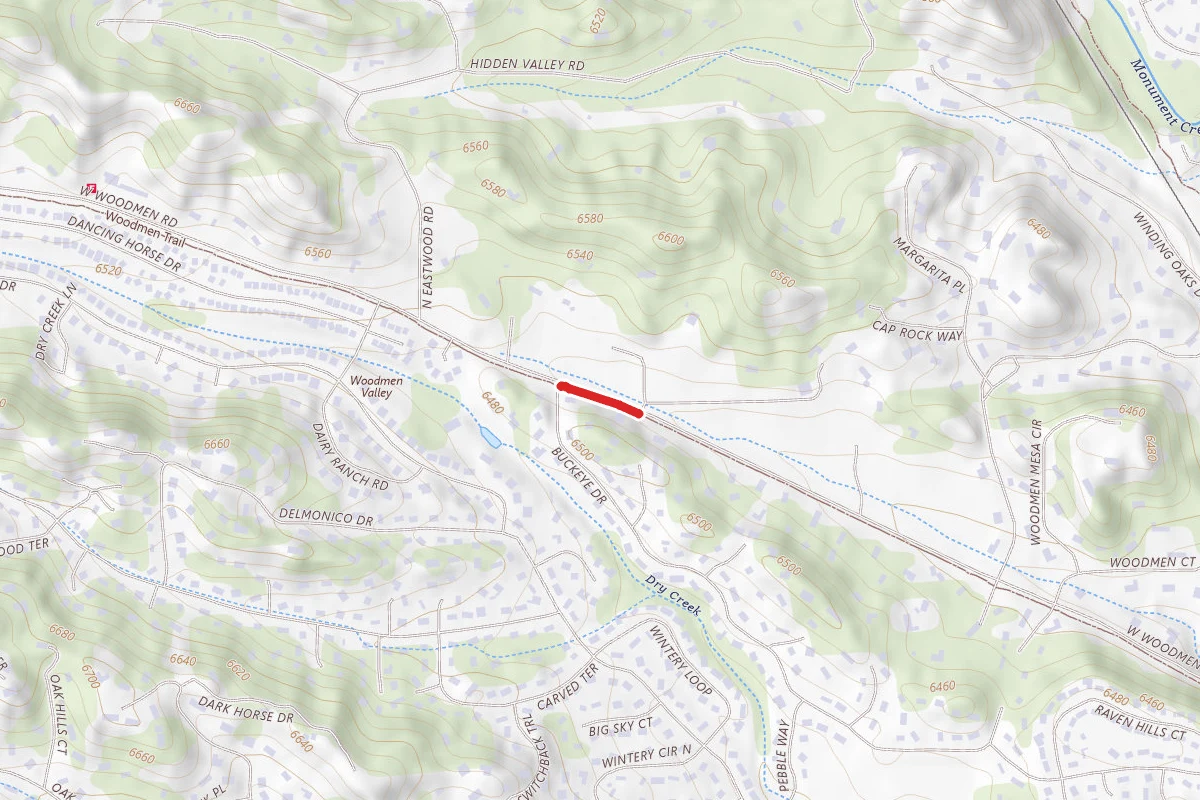 Woodmen Trail route map