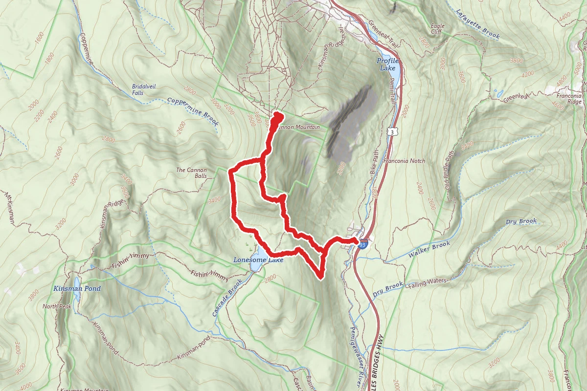 Hi-Cannon and Lonesome Lake Trails Loop