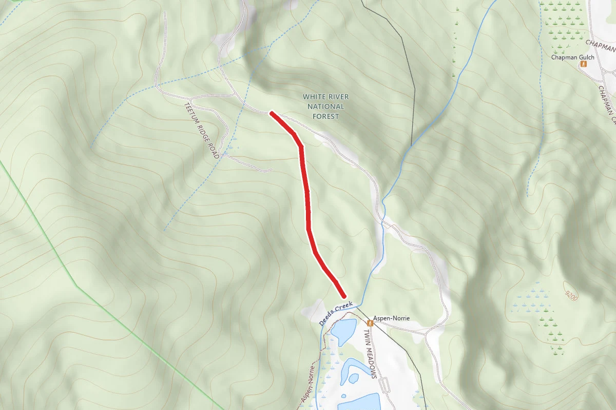 Norrie Trailhead - Two Meadows Trail route map
