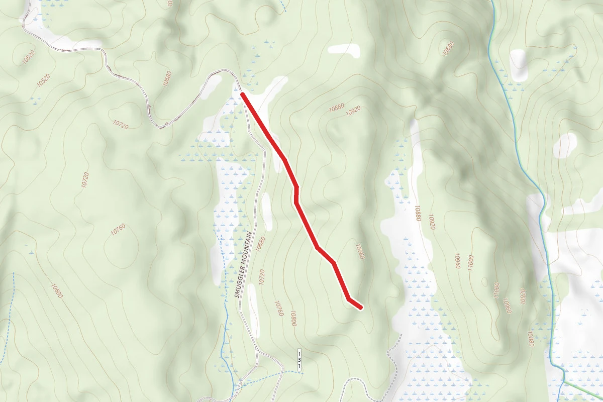 Hunter Creek to Benedict Huts Trail route map
