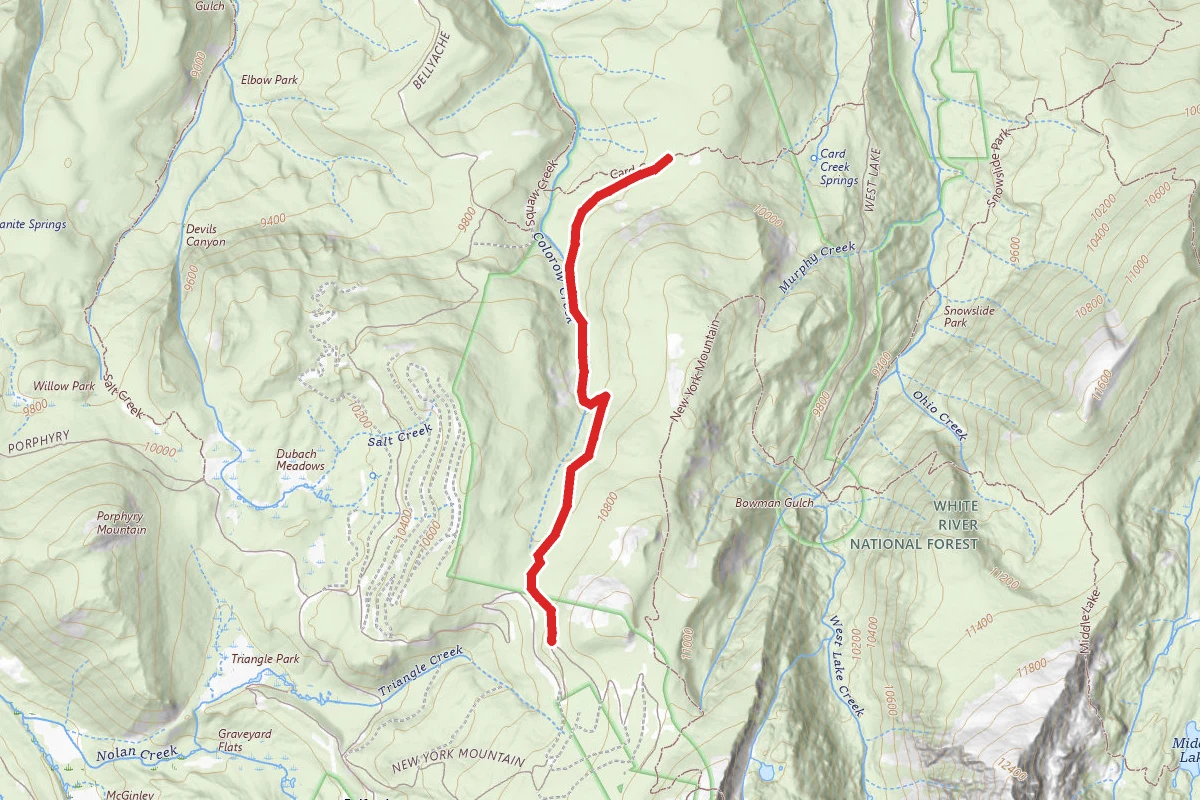 Polar Star Inn Via West Lake Creek Trailhead Trail route map