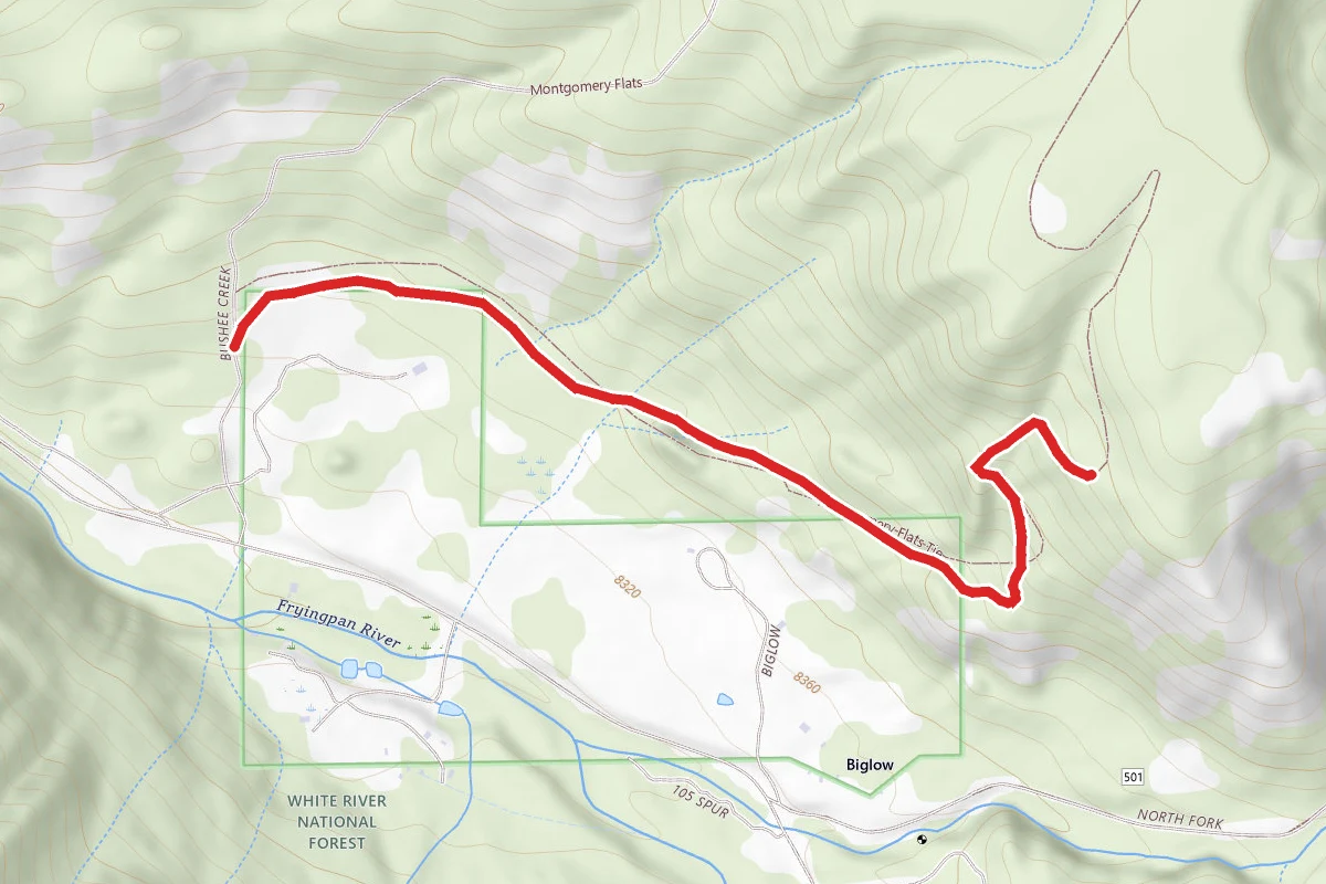 Montgomery Flats Tie Trail route map