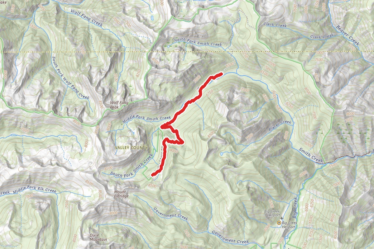 Smith Creek route map