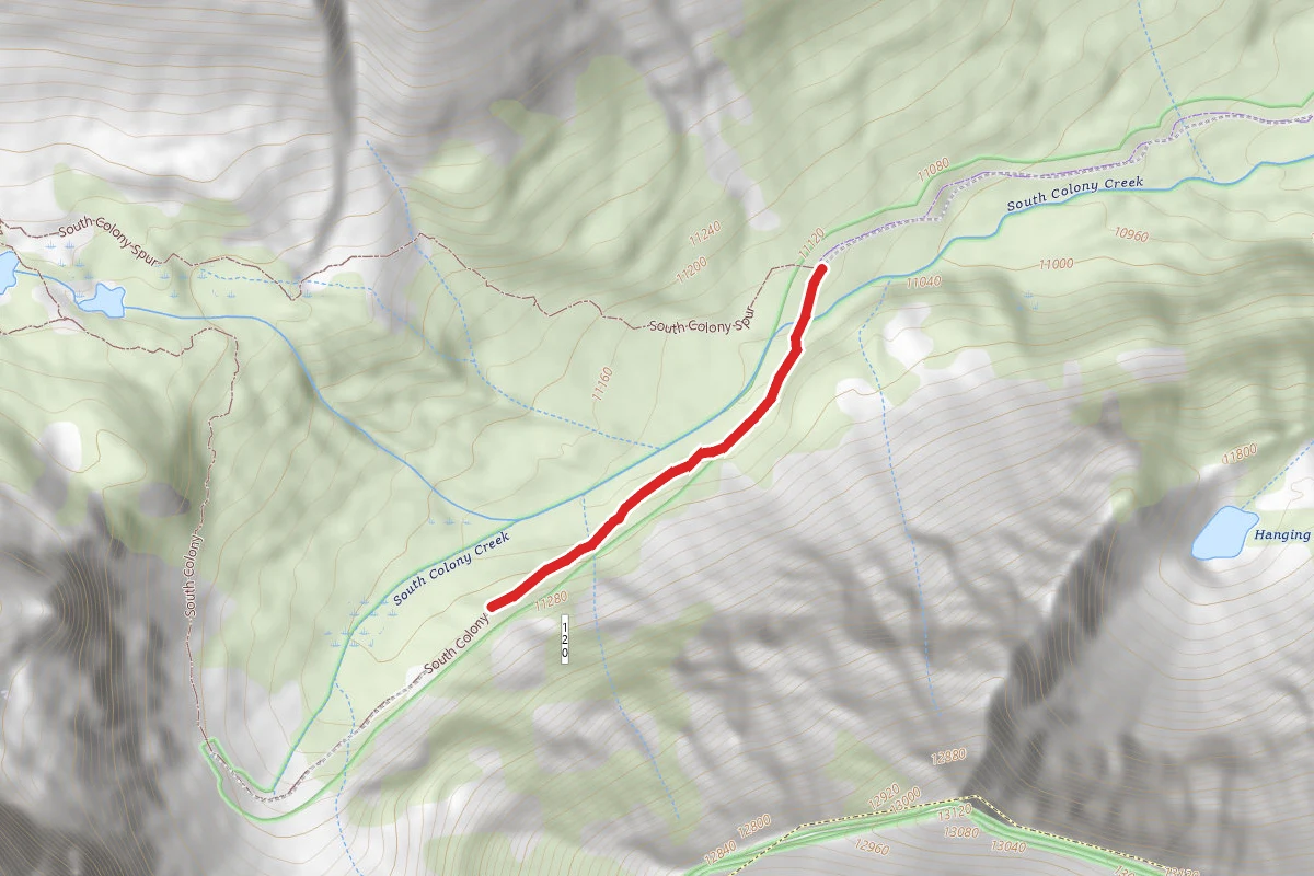 South Colony Trail route map