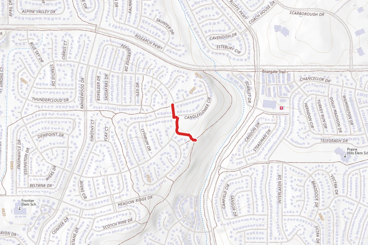 Briargate Trail route map