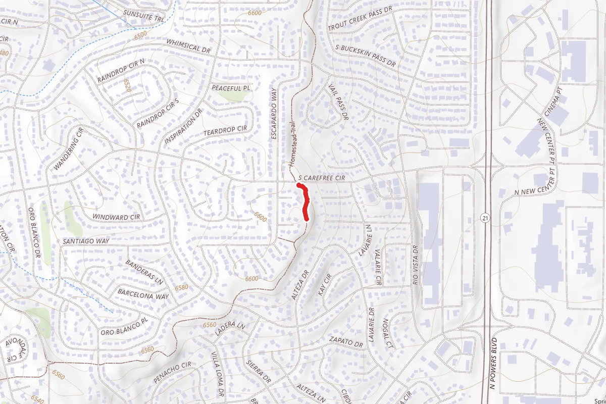 Homestead Trail route map