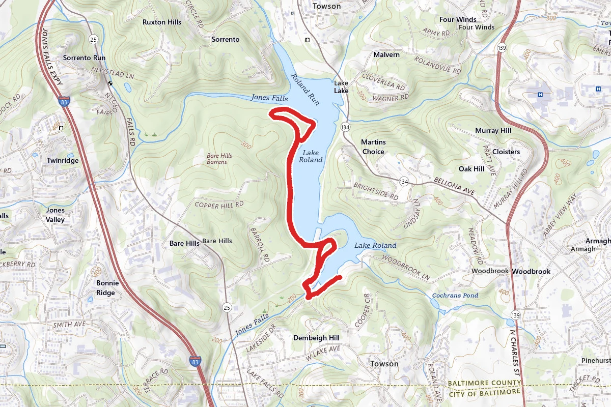 Lake Roland Park Red Trail