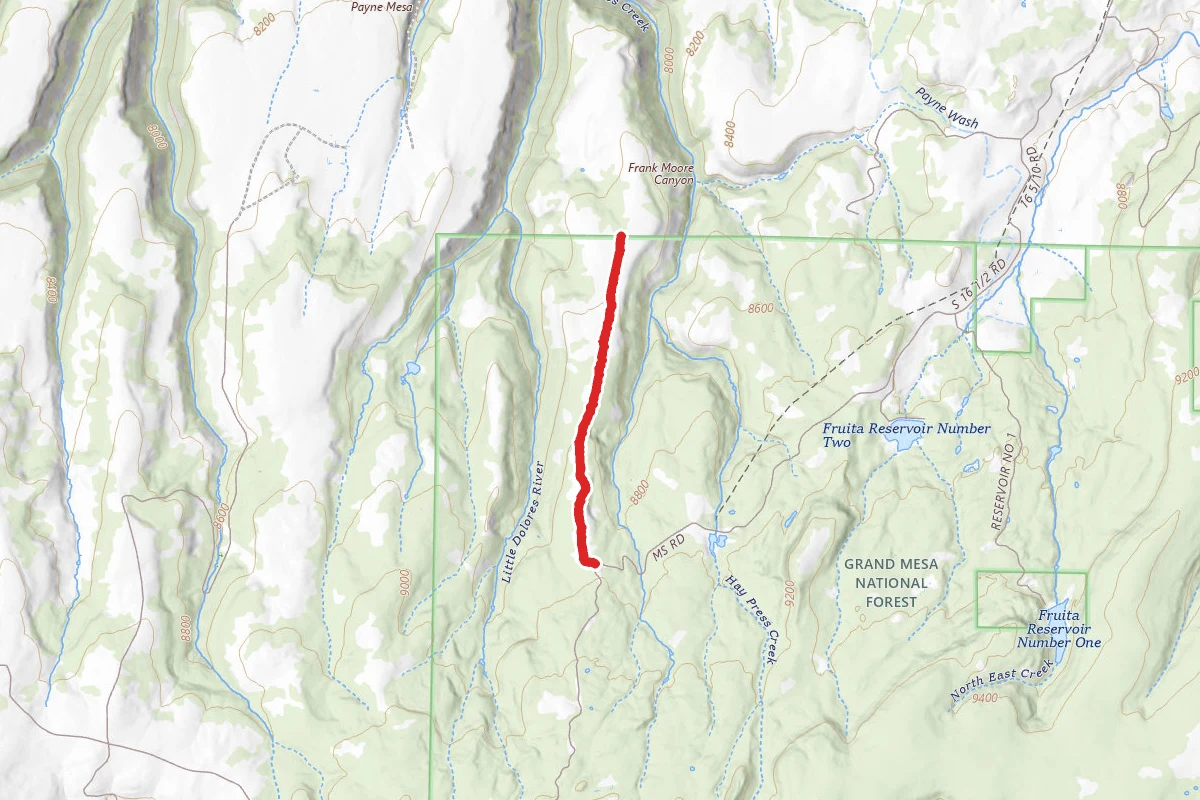 Little Dolores Trail route map