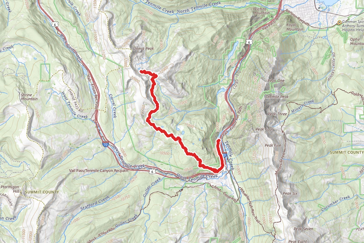 Gore Range Trail route map