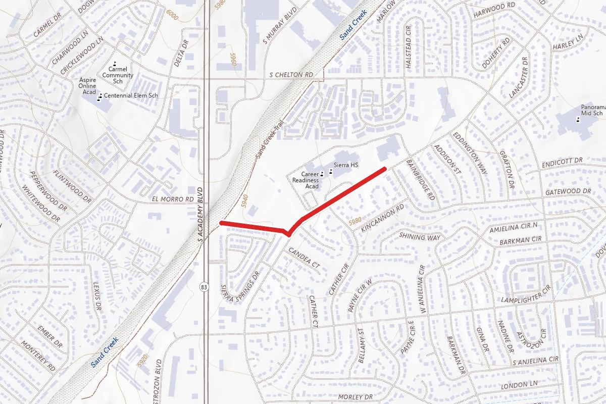 Sand Creek Trail route map