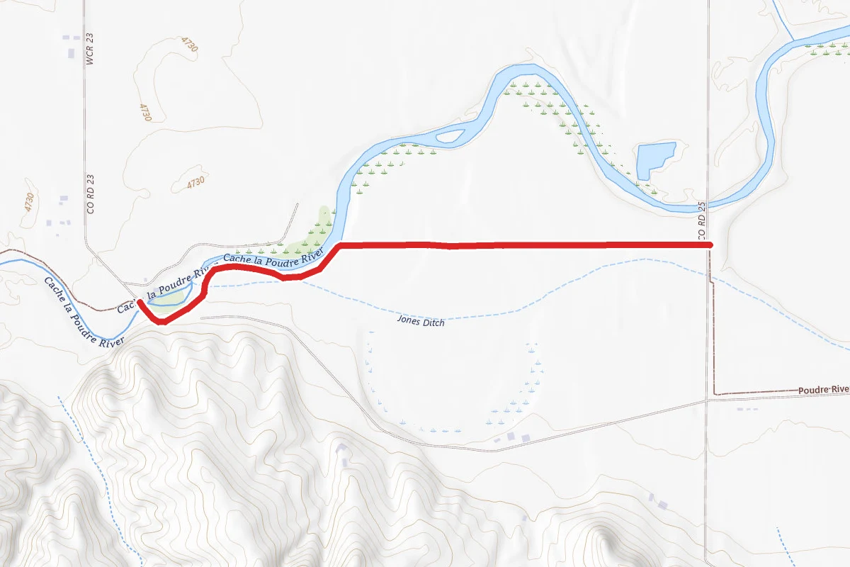 Poudre River Trail route map