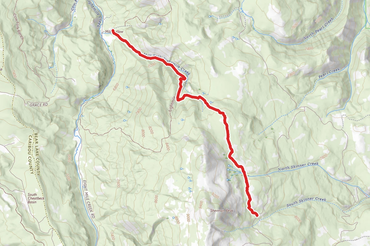 Sherman Peak route map