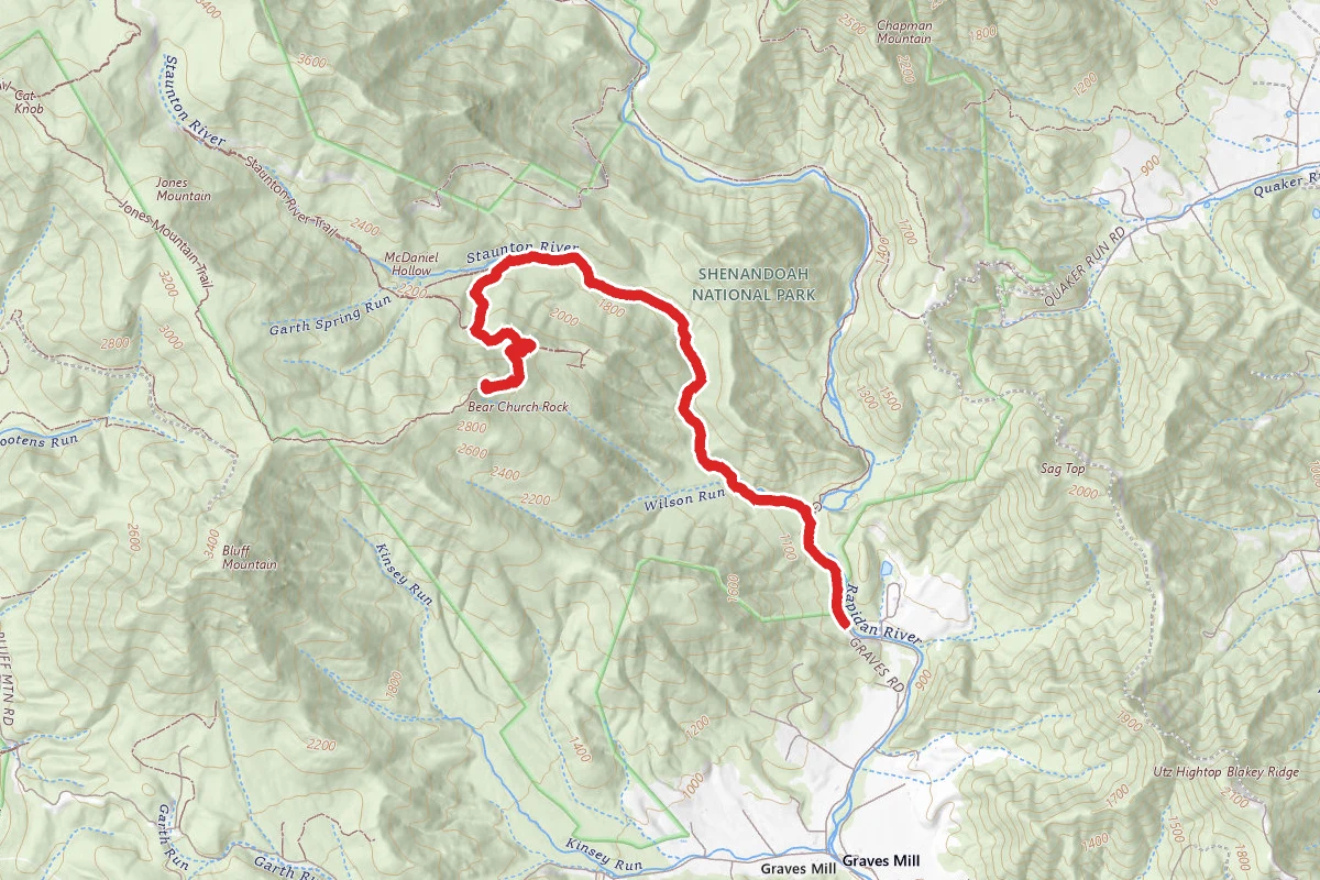 Staunton River Trail to Bear Church Rock