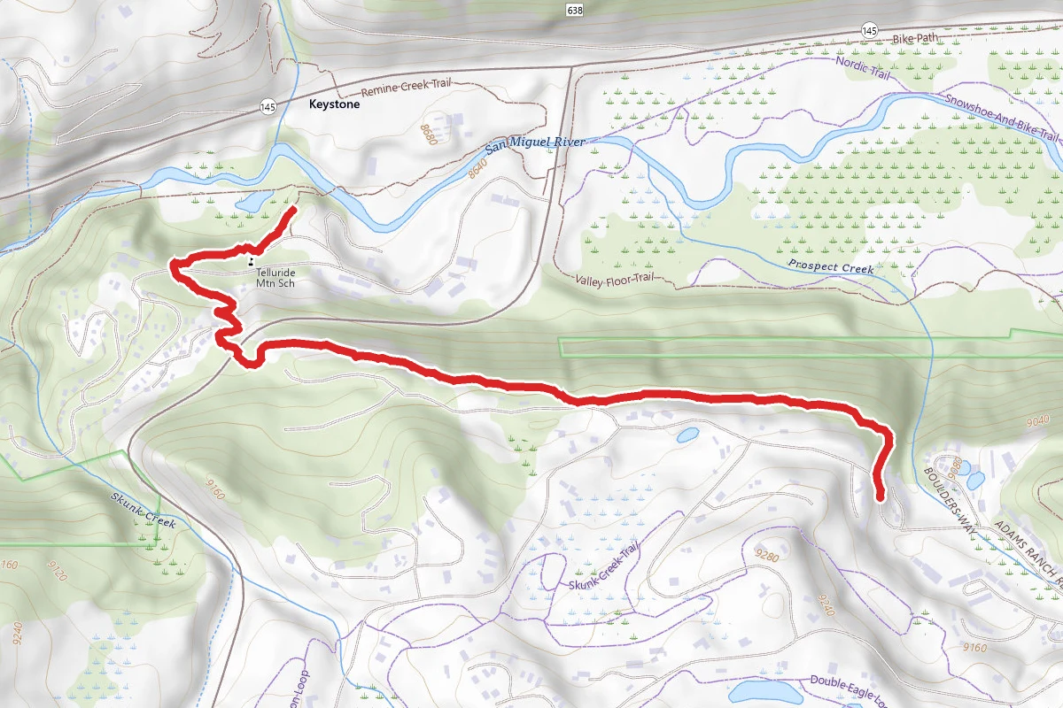 Meadows Trail route map