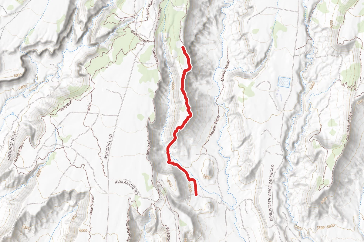 Mead's Rim route map