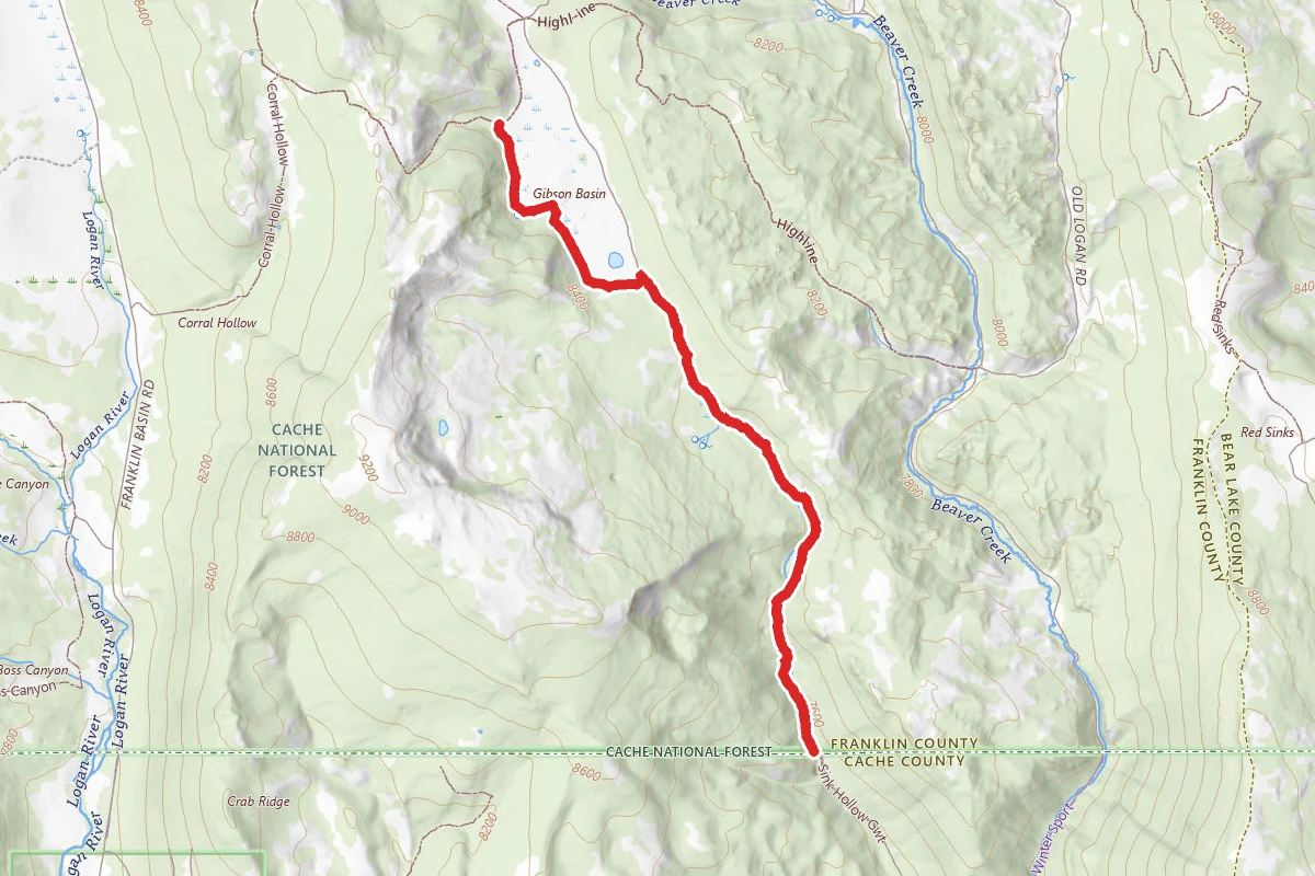 Sink Hollow route map