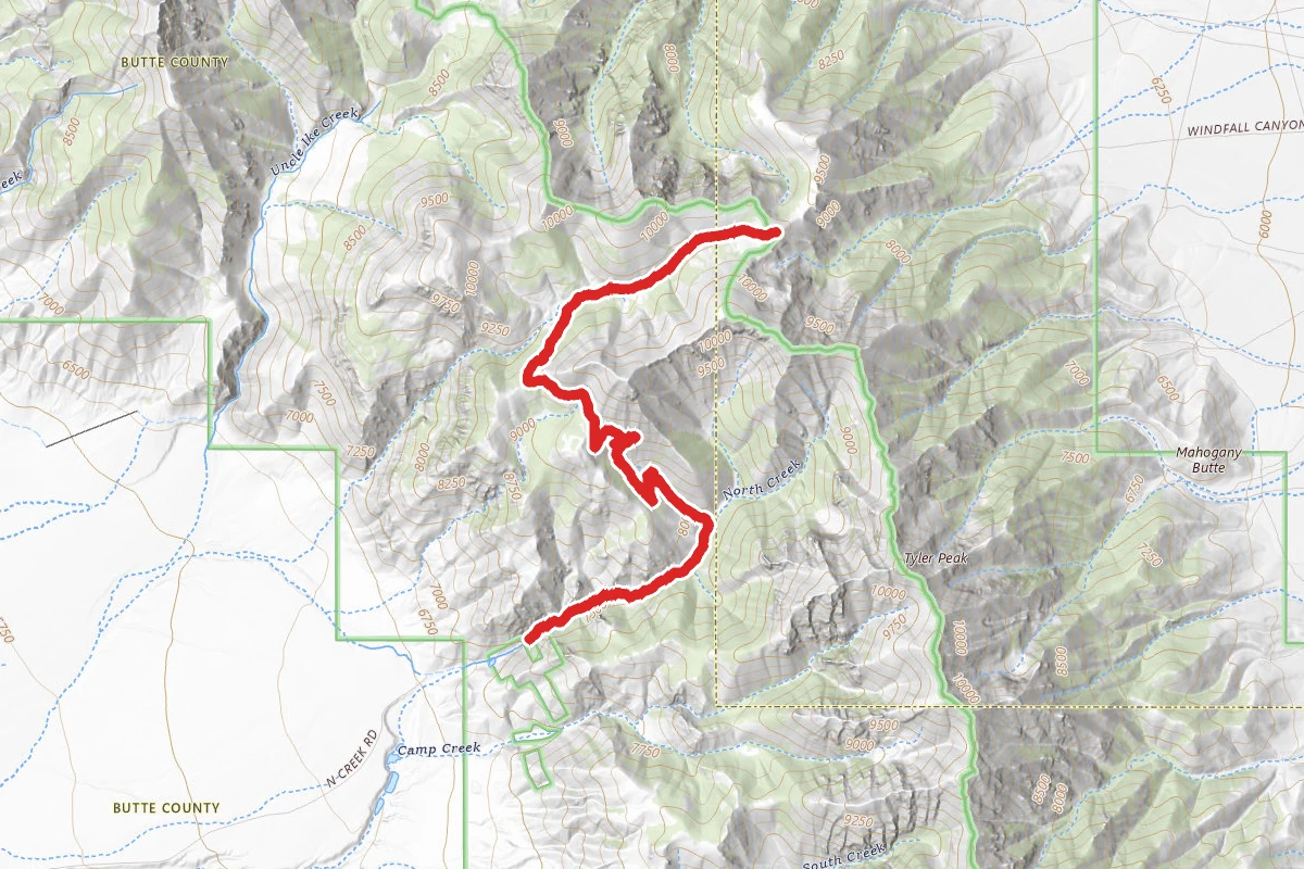 North Creek Trail route map