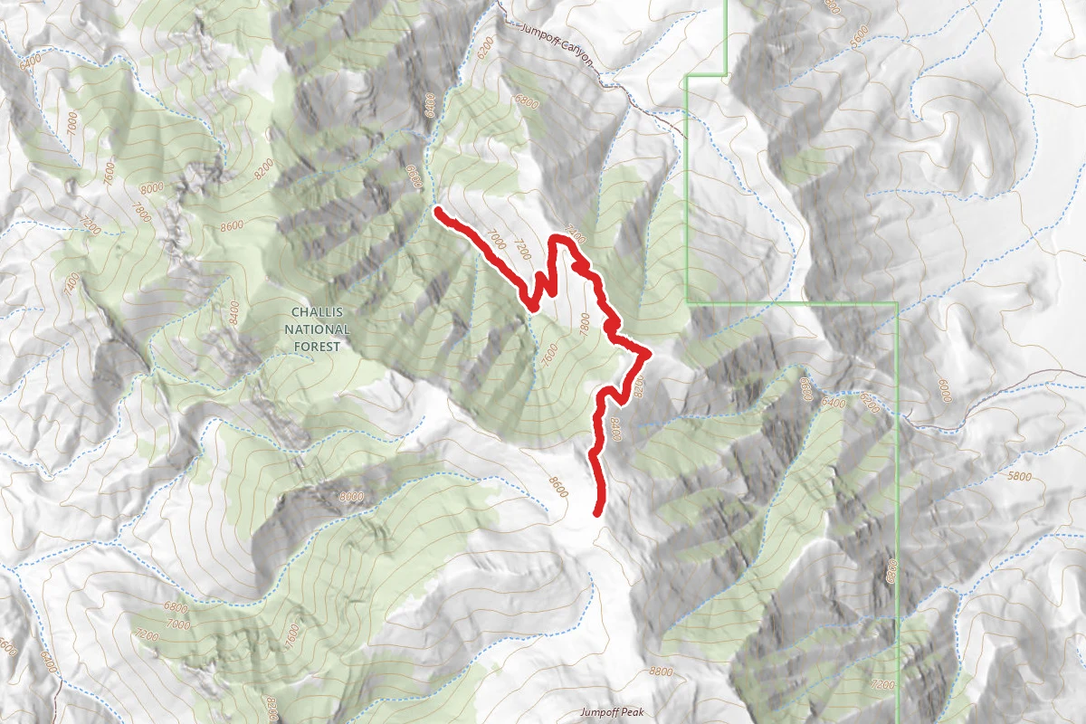 Jumpoff Peak route map