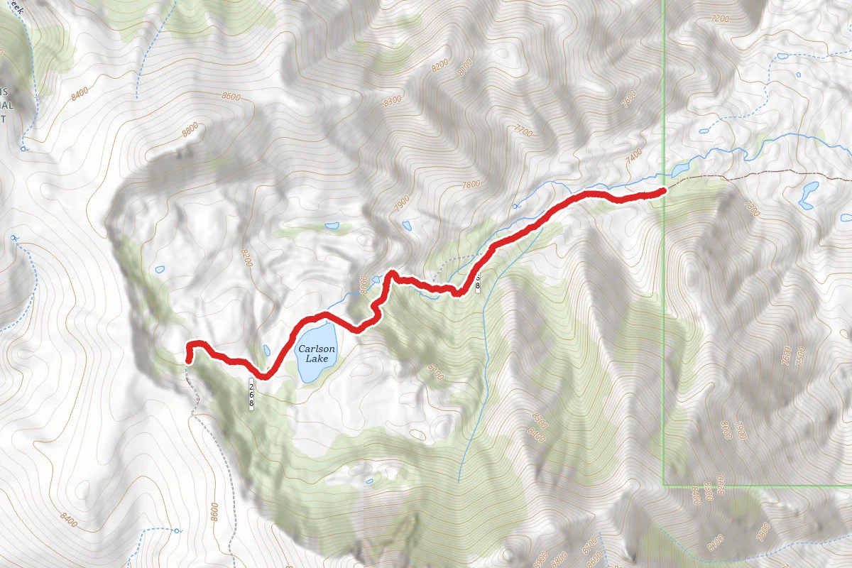 Carlson Lake route map