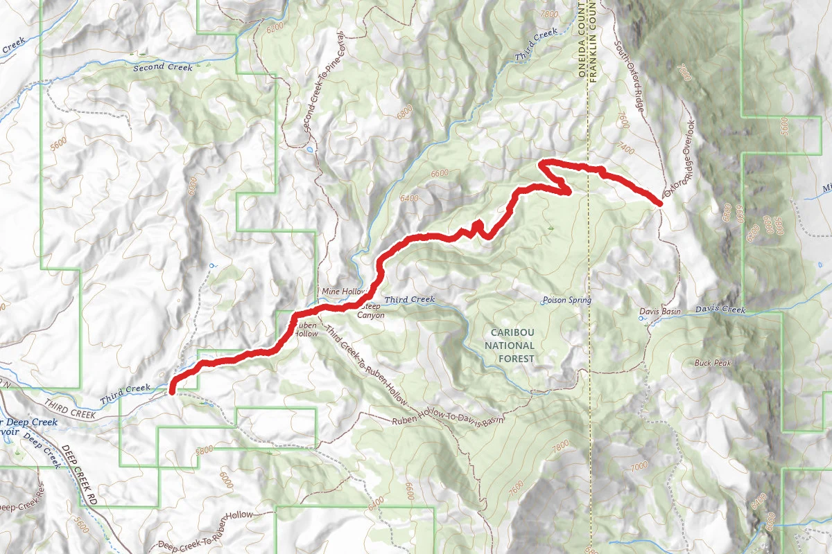 Mine Hollow route map